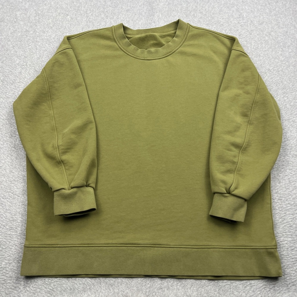 Lululemon Perfectly Oversized Crew Sweatshirt Women 8* Bronze Green Terry W3DUTS